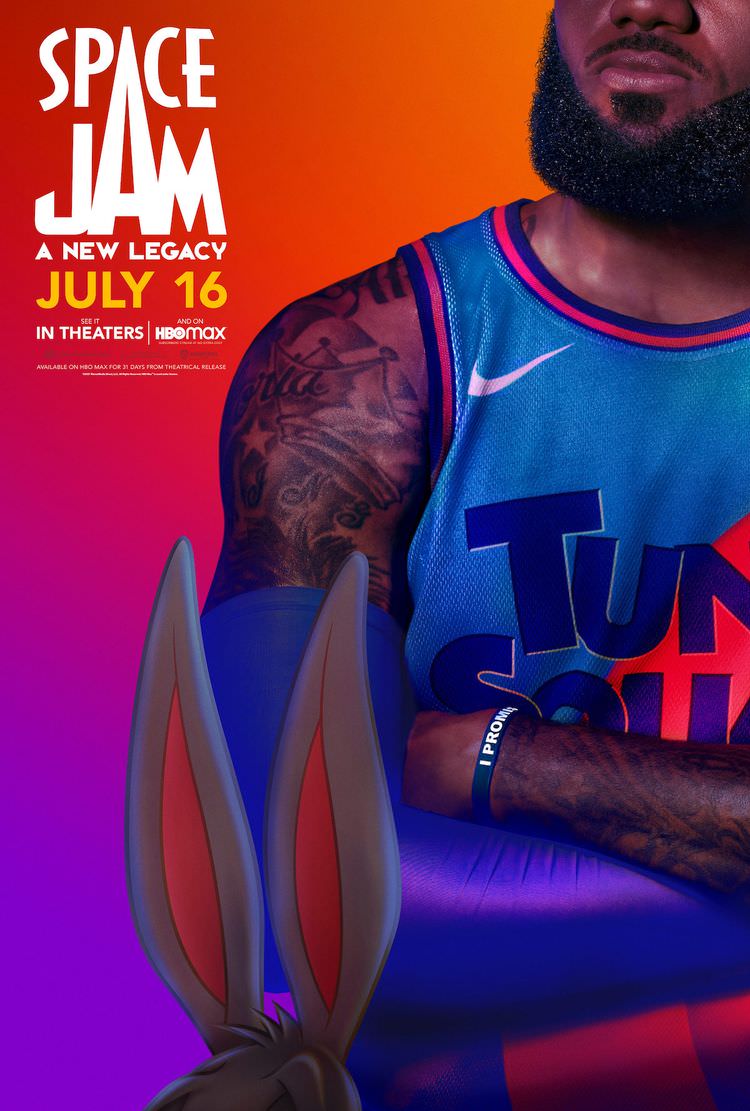 لبران جیمز و باگز بانی در پوستر Space Jam: A New Legacy