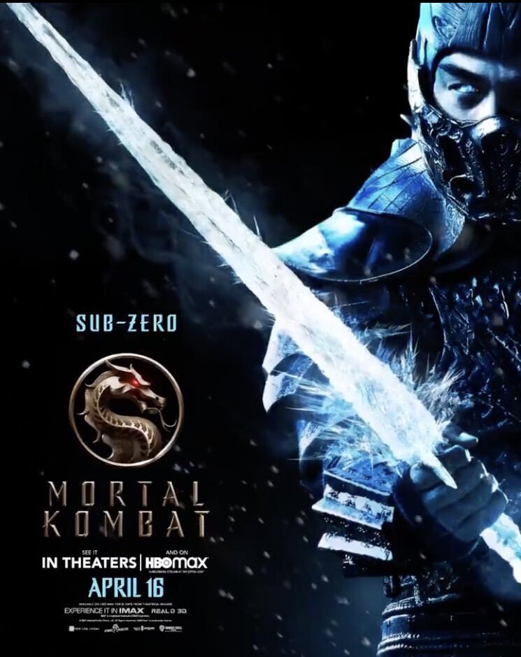 جو تسلیم در نقش ساب زیرو در پوستر فیلم Mortal Kombat